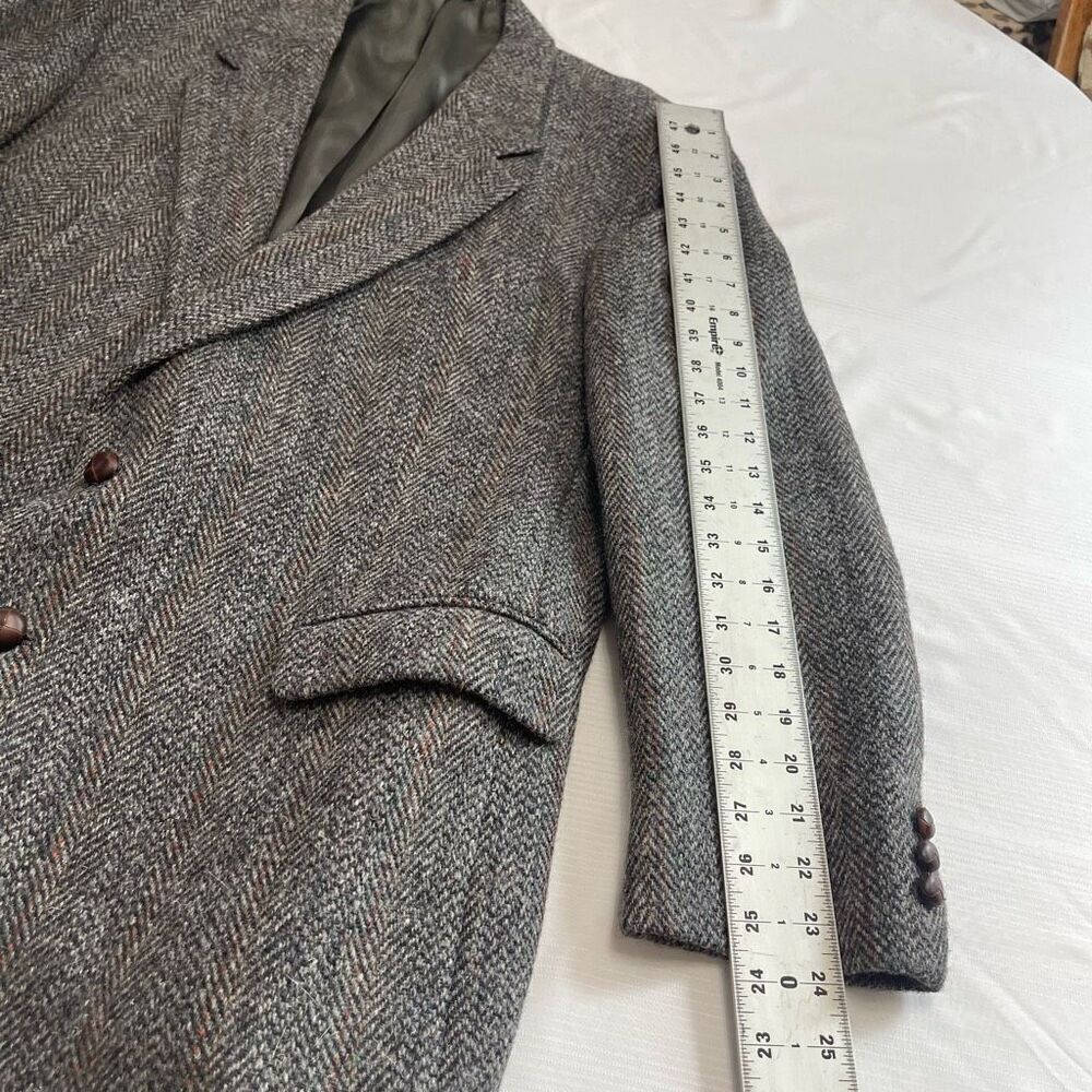 Harris Tweed VTG Grey Tweed 2 Button Blazer Size 42 - Picture 4 of 9